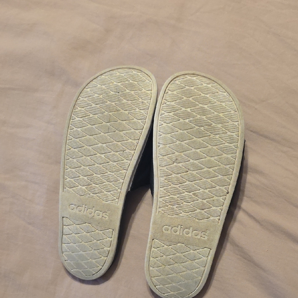 Adidas Black and White Slide Sandals - Picture 3 of 4